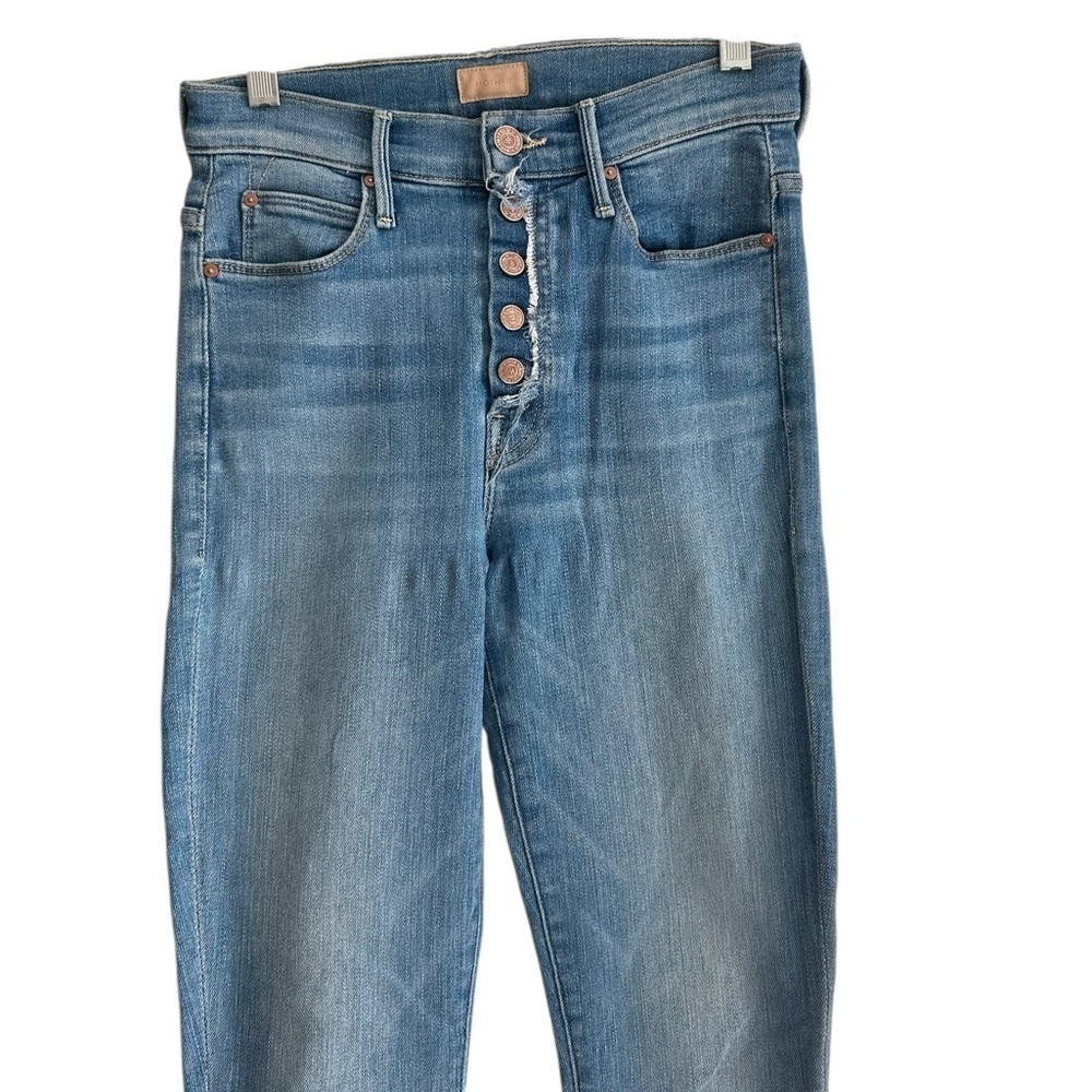 MOTHER The Fly Cut Stunner Ankle Fray Jean - Light Wash Denim - Size 24 - Picture 6 of 13